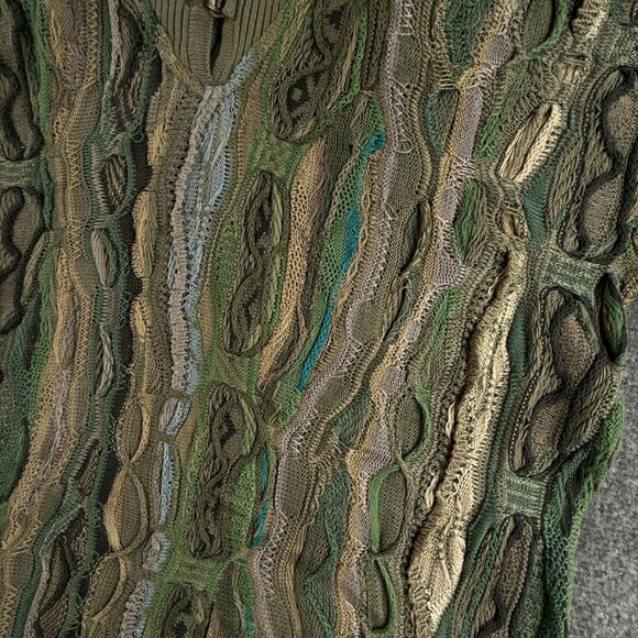 COOGI Australia Sweater Women Medium Green Knit Pullover Turtleneck Padded Shldr - Picture 11 of 16